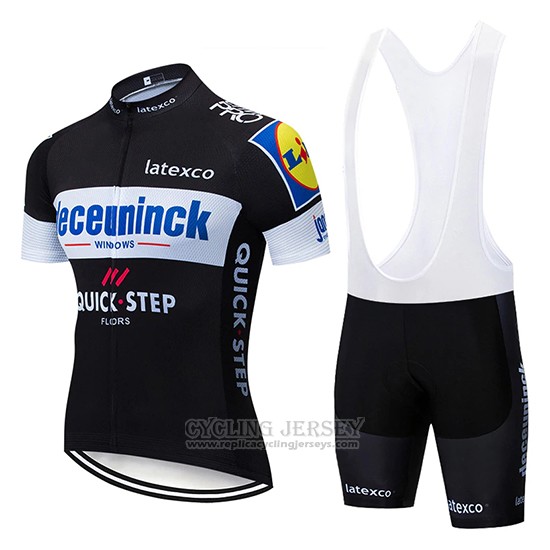 2019 Cycling Jersey Deceuninck Quick Step Black White Short Sleeve and Bib Short